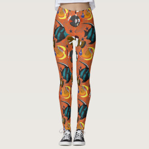 Legging Animais aquáticos padrão   vida submarina do ocean
