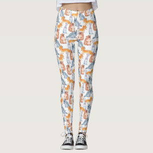 Legging Animais da floresta. Aguarela
