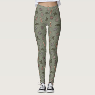 Legging Animais da Savana (Elefante, Girafa, Crocodilo & R