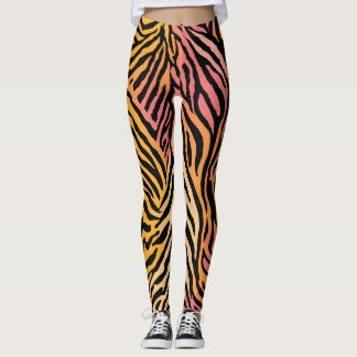 Legging Animais Selvagens Riscados Impressão assimétricos
