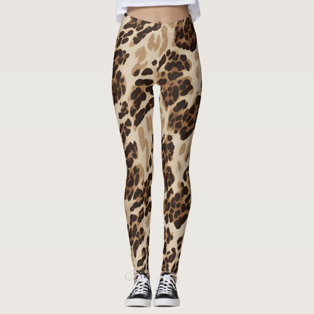 Legging Animal Print Beige Estampado (Frente)