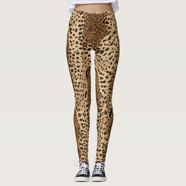 Legging Animal Print Beige Leopardo (Frente)