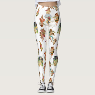 Legging anjo cherub antigo vitoriano celestial