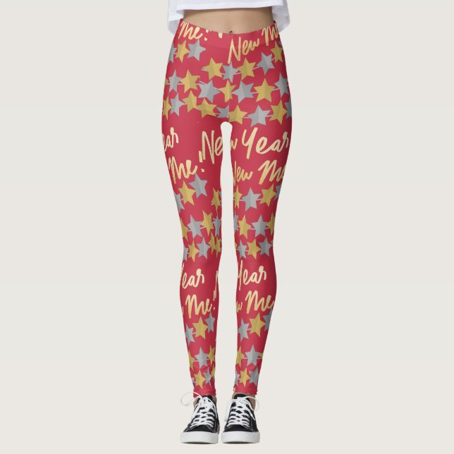 Legging Ano Novo Eu, Feliz ano novo 2025 Festivo (Frente)