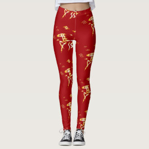 Legging Ano Novo Lunar Chinês do Cavalo 2026 4724 Fogo