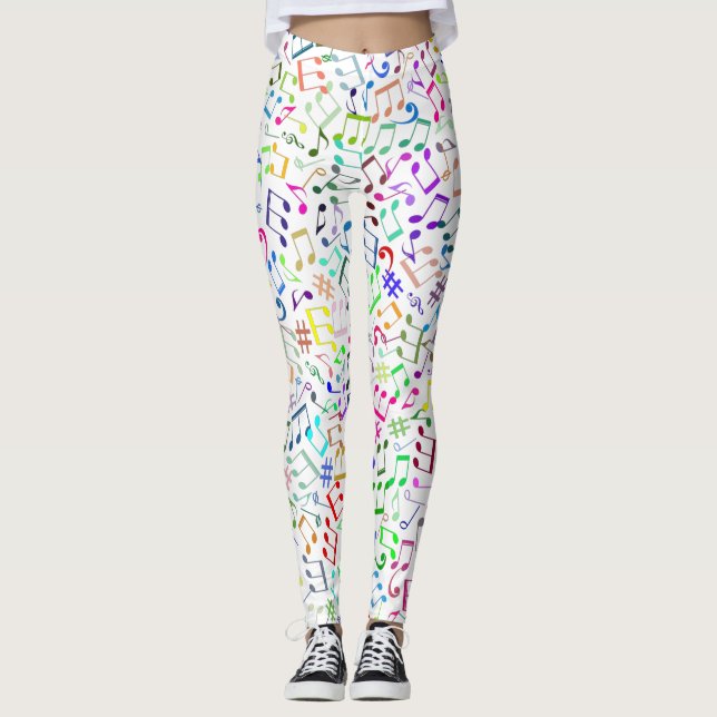 Legging anotações da música arco-íris (Frente)