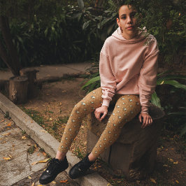 Legging Anta Malaia com Padrão de Laranja Canela