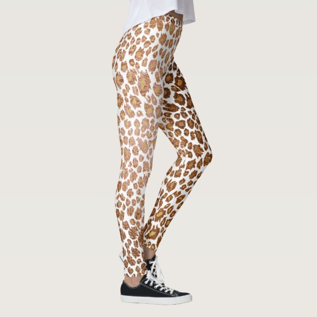 Legging Antecedentes PixDezines Leopard/Faux Metálico/DIY (Direita)