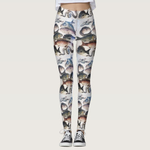 LEGGING ANTICOS MOSAÍDOS ROMANOS, PESCAS, CENA CÉLULA DE
