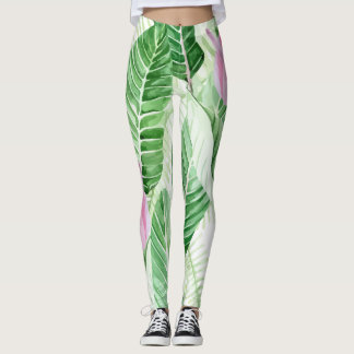 Legging Anturio Rosa Planta Tropical