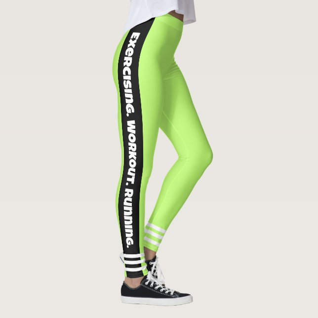 Legging Apanhando o néon verde brilhante Exercício Workout (Direita)
