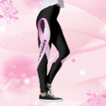 Legging Apoio ao cancer de mama de Nome Personalizar Fita<br><div class="desc">Leggings Fita Rosa Personalizar Nome Sobrevivente do Câncer da Mama</div>