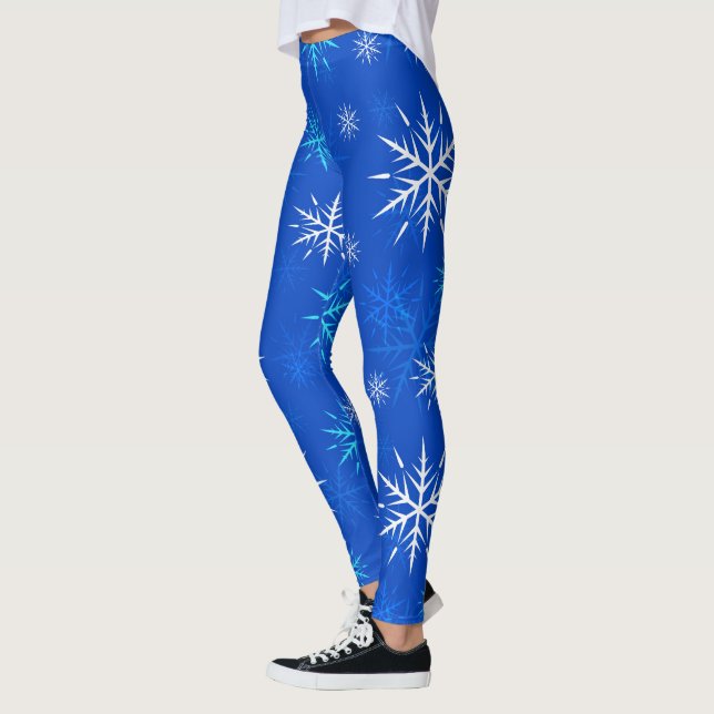 Legging Après-esqui, caneleiras do design do floco de neve (Esquerda)