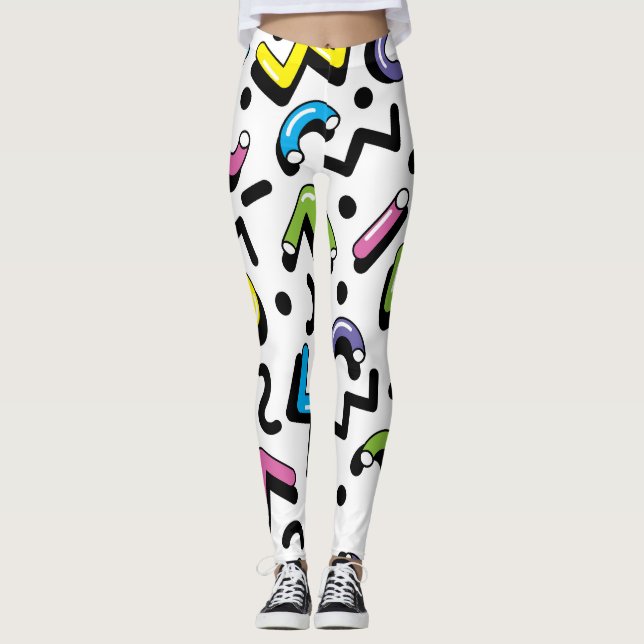 Legging Apresentação Geométrica: Padrão de Formas de Dodle (Frente)