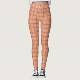Legging Apricot White Plaid Classic Pattern Bright