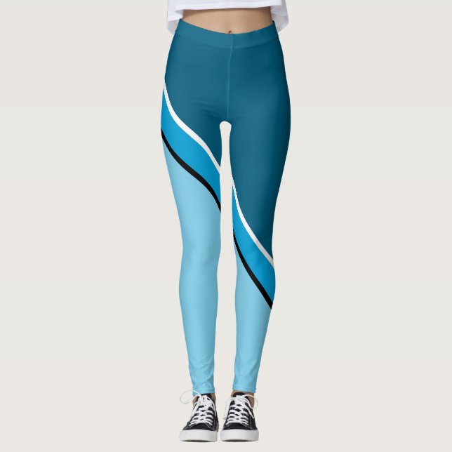 Legging Aqua Blue e Turquoise Diagonal (Frente)