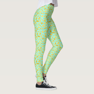 Legging Aqua Blue Italiano Pasta Forma Garçonete Restauran