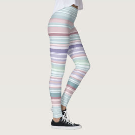 Legging Aqua, Blush and Lavender Stripes