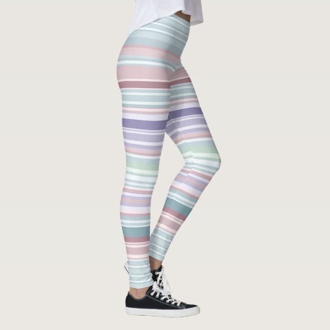 Legging Aqua, Blush and Lavender Stripes (Direita)