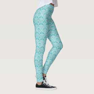 Legging Aqua Damask Running Pants