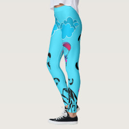 Legging Aqua das caneleiras do cenário do duende do