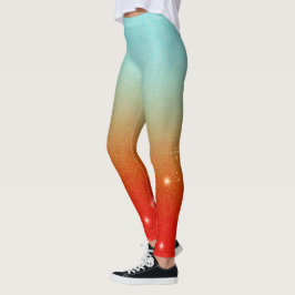 Legging Aqua em forma de esfregaço em forma de escada verm