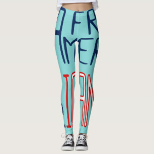 Legging Aqua Red White Blue Mulher Negra Africana American