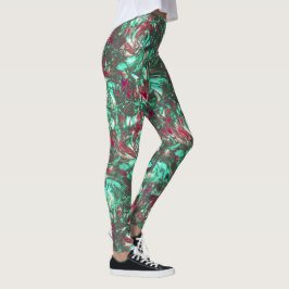 Legging Aquamarina e vermelha, suja de preto torto
