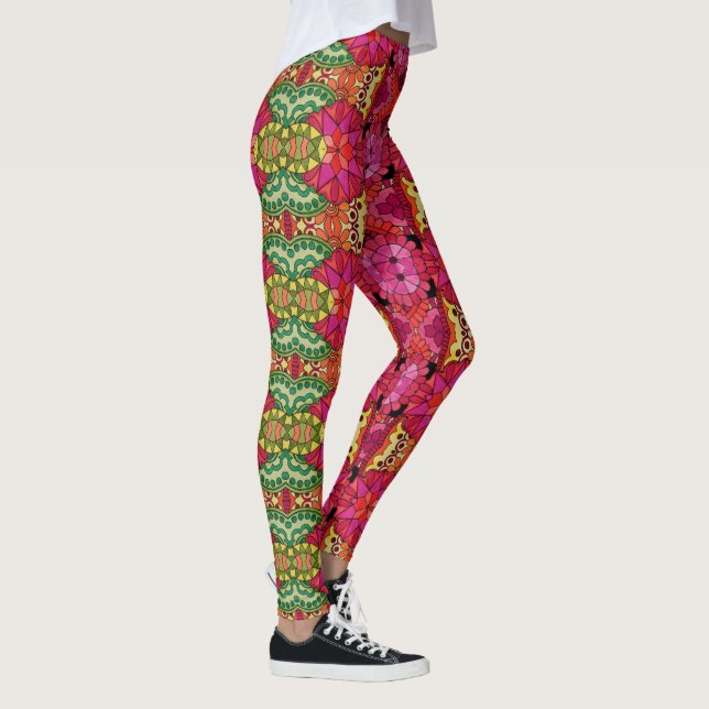 Legging Aquarela Arco-Íris Cores Mandala (Direita)