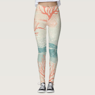 Legging Aquarela Costas Coral & Ondas de Conchas (5)