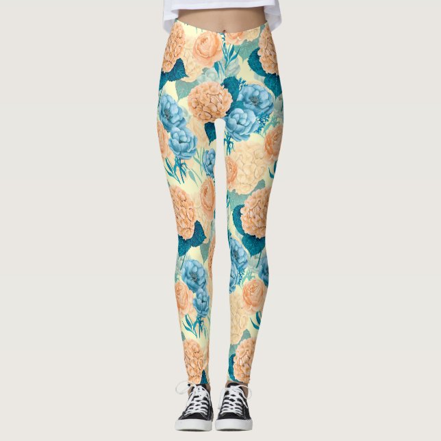 Legging aquarela de primavera jardim (Frente)