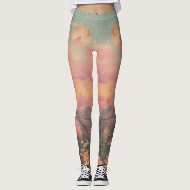 Legging Aquarela Rosa do Deserto (Frente)