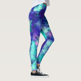 Legging aquarelas de fantasia azul: