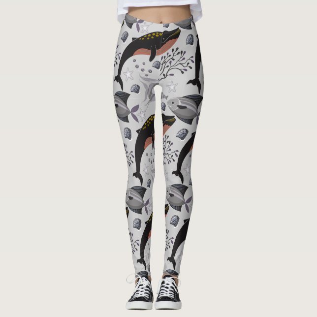 Legging Aquatic animals pattern | ocean underwater life 22 (Frente)