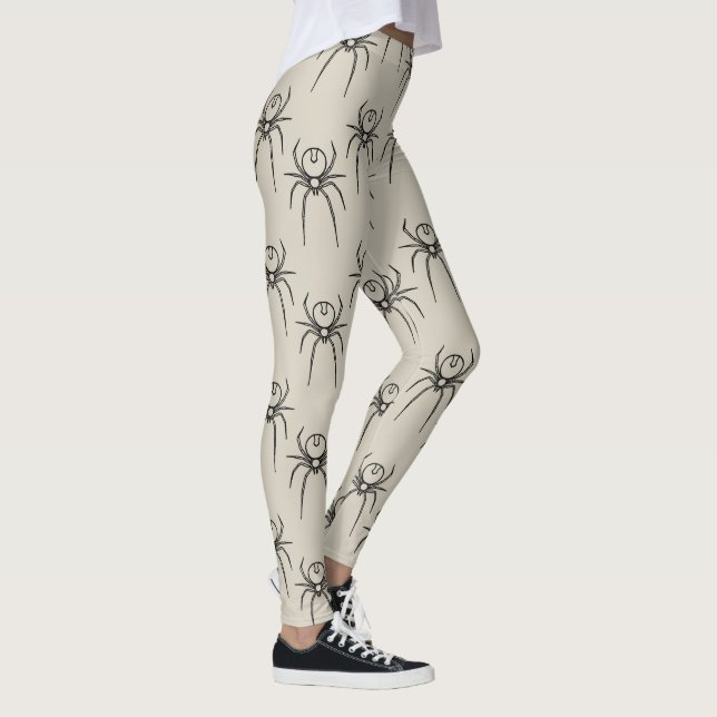 Legging Aranha - Branco Osso e Preto Bato (Direita)