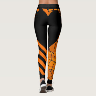 Legging Aranha de Listra Coração Preto
