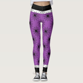 Legging Aranha-do-Halloween preto e roxo