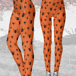 Legging Aranha preta teia de aranha fantasia de Halloween