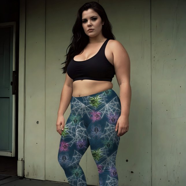 Legging Aranhas brilhantes Aranhas Arco-íris coloridas atr (Criador carregado)