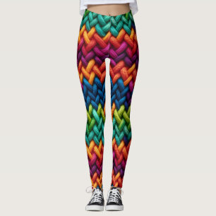 Legging Arco-arco-íris de lã grossa