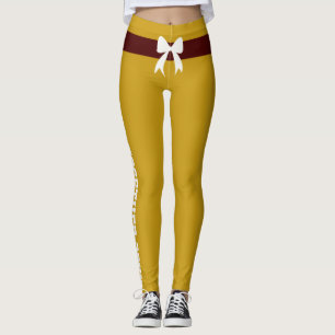 Legging Arco de Natal Personalizado Oxblood Açafrão Dourad