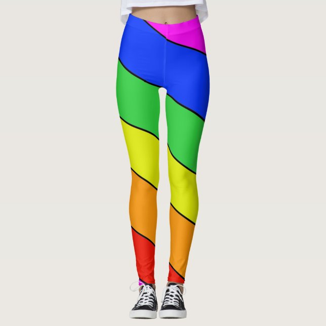 Legging Arco Diagonal de Cores Brilhantes (Frente)
