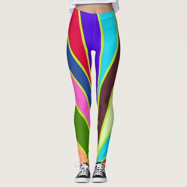 Legging Arco-íris bonito e colorido "Ratti_Creative_Arts" (Frente)