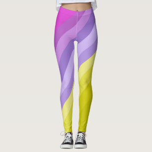 Legging Arco-íris, brilhante e riscado
