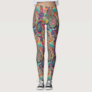 Legging Arco-íris brilhante Paisley