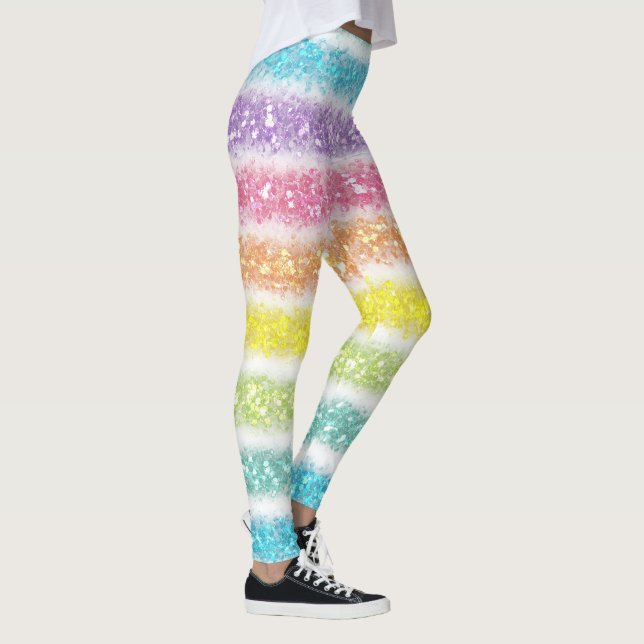 Legging Arco-íris Brilho Pastel (Direita)