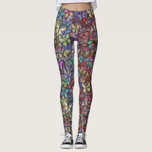 Legging arco-íris brita fantasia borboleta fantasia