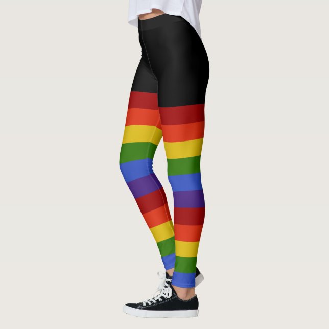 Legging Arco-Íris Clássico - Stripes Pretas (Esquerda)