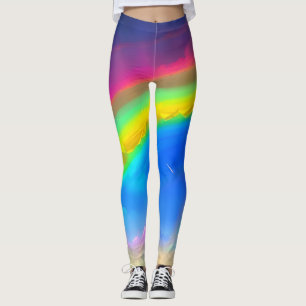 Legging Arco-íris com brilho no céu