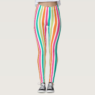 Legging Arco-íris com faixas verticais coloridas retrorcol